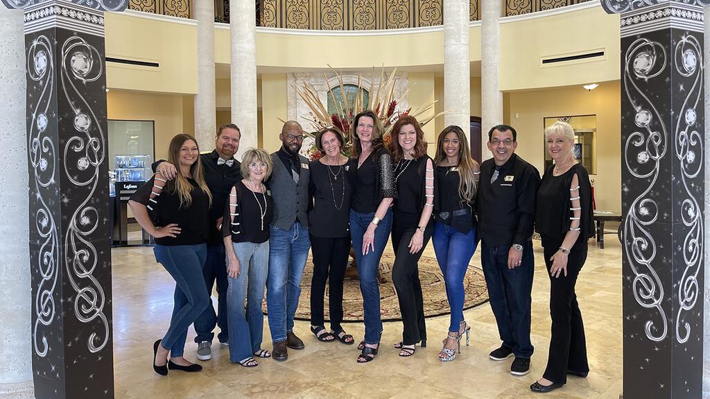 At Wesche Jewelers’ “Diamonds & Denim” event, the store team dons black and rhinestones. Wesche Jewelers Diamonds and Denim event